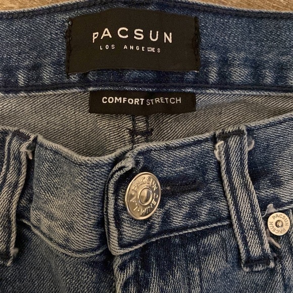 Pacsun | Mens Moto Stacked Skinny Distressed Biker Jeans | 31X333 - Picture 3 of 12
